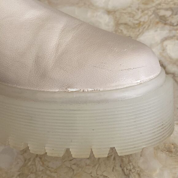 Shein Platform Boots Minimalist Blush Pink Faux Leather - Picture 10 of 15